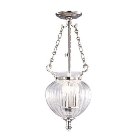 Amfora  Lampa wisząca – szklane – kolor srebrny, transparentny