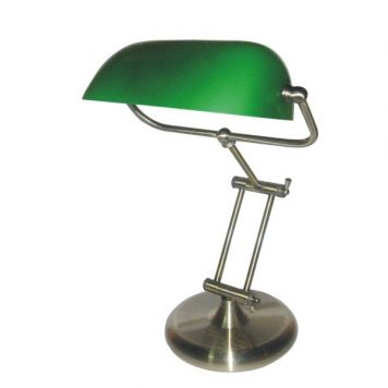 Bank Lampa stołowa – klasyczny – kolor srebrny, Zielony