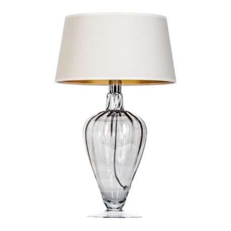 Bristol  Lampa stołowa – Styl modern classic – kolor beżowy, transparentny, złoty, Szary