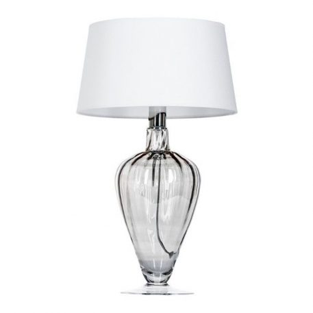 Bristol  Lampa stołowa – Styl modern classic – kolor biały, transparentny, Szary