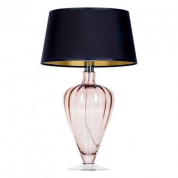Bristol  Lampa stołowa – Styl modern classic – kolor miedź, transparentny, złoty, Czarny