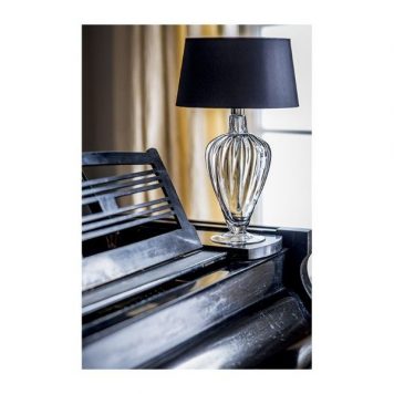 Bristol Lampa stołowa – Styl modern classic – kolor transparentny, złoty, Czarny