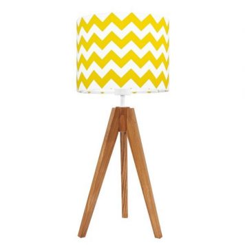 Chevron  Lampa stołowa – Z abażurem – kolor brązowy, żółty