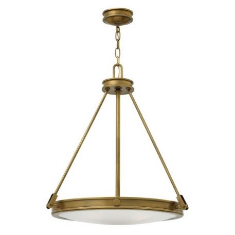 Collier  Lampa wisząca – klasyczny – kolor biały, mosiądz, złoty
