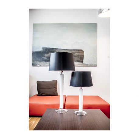 Fjord  Lampa nowoczesna – Z abażurem – kolor biały, połysk, złoty, Czarny