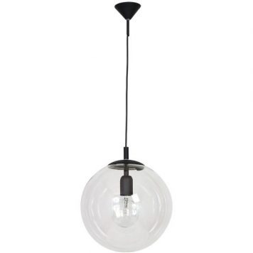 Globus  Lampa wisząca – szklane – kolor transparentny, Czarny