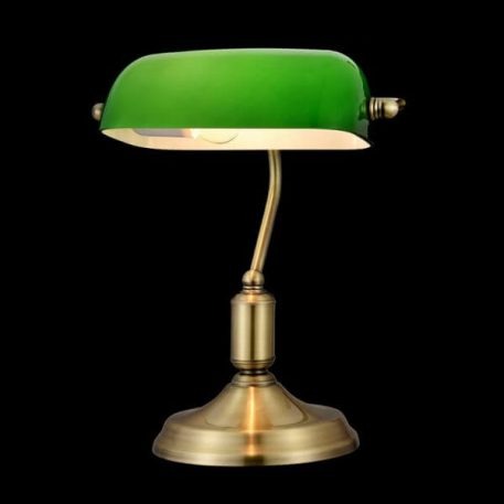 Kiwi  Lampa stołowa – klasyczny – kolor mosiądz, złoty, Zielony