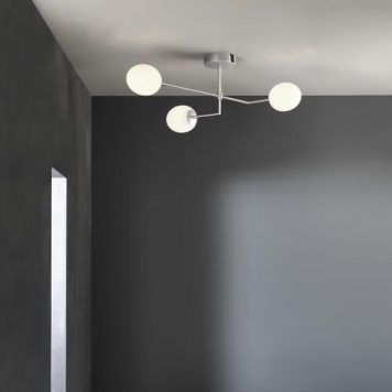 Kiwi Lampa sufitowa – Styl nowoczesny – kolor biały, srebrny