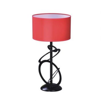 Korfu Lampa nowoczesna – Z abażurem – kolor Czarny, Czerwony