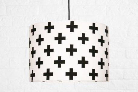 Krzyżyki  Lampa wisząca – Z abażurem – kolor biały, Czarny