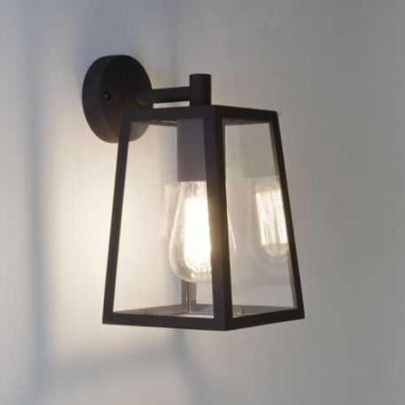 Lampa industrialna - czarna tekstura, szkło - Astro