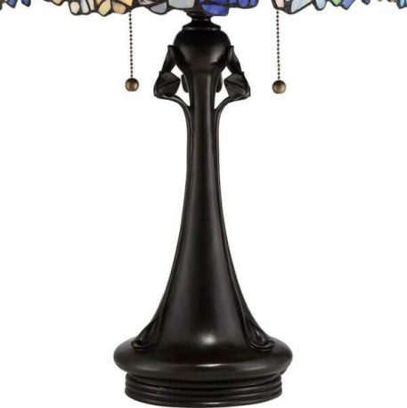 Lampa klasyczna - brązowa podstawa, szkło Tiffany - Ardant Decor