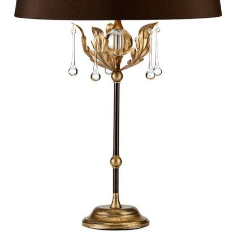 Lampa klasyczna Z abażurem brązowy, złoty  - Salon