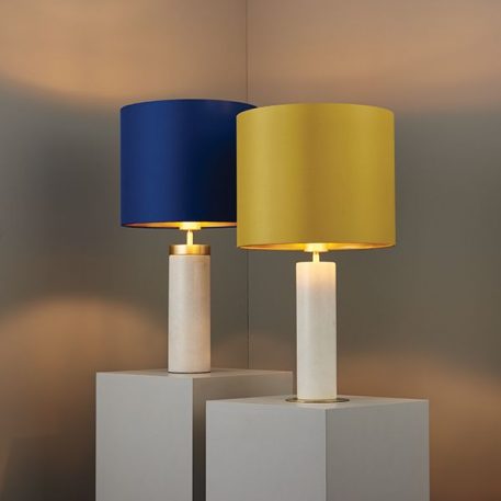 Lampa nowoczesna - marmur, metal w kolorze szczotkowanego mosiądzu - Endon