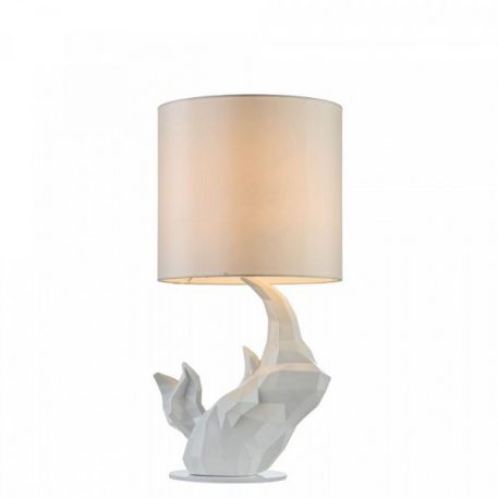 Lampa nowoczesna Z abażurem biały  - Sypialnia