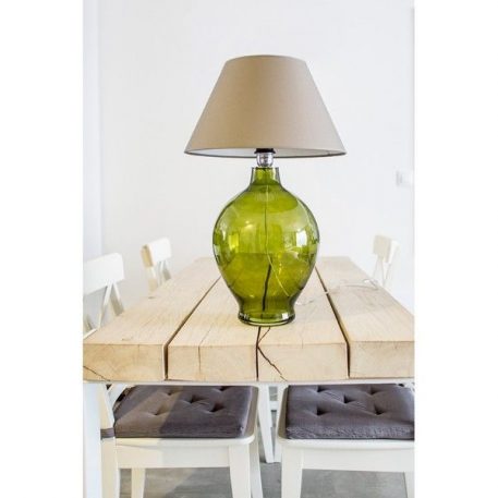 Lampa stołowa - barwione szkło, biały abażur - 4concepts