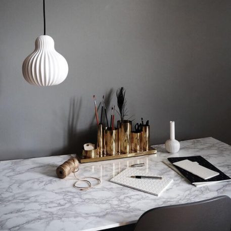 Lampa wisząca - biała ceramika - Frandsen Lighting