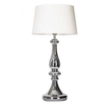 Louvre Platinum  Lampa stołowa – Styl glamour – kolor biały, srebrny
