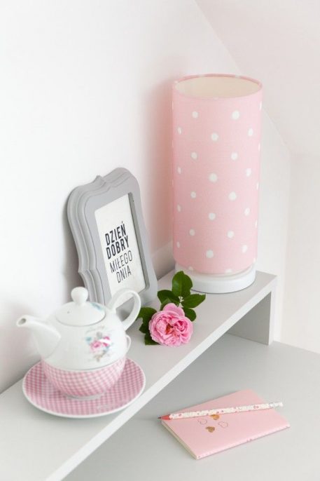 Lovely Dots Pink Lampa stołowa – Z abażurem – kolor różowy