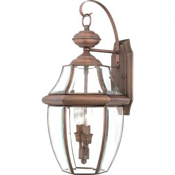 Newbury Lampa zewnętrzna – klasyczny – kolor brązowy, miedź, transparentny