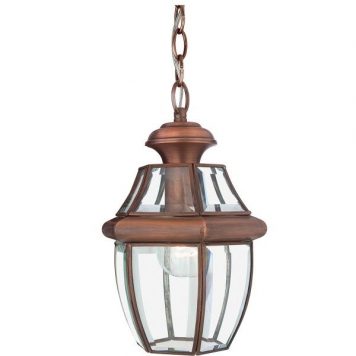 Newbury Lampa zewnętrzna – szklane – kolor brązowy, miedź, transparentny