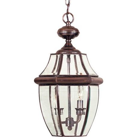 Newbury Lampa zewnętrzna – szklane – kolor brązowy, miedź, transparentny