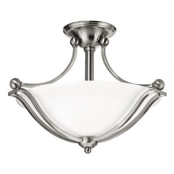 Perla  Lampa sufitowa – szklane – kolor biały, srebrny