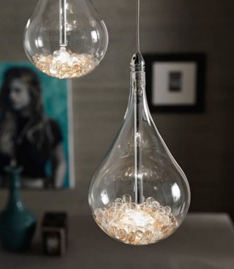Perle Lampa nowoczesna – Na wysięgniku – kolor srebrny, transparentny