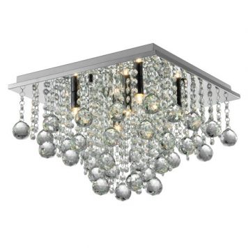 Rangel  Lampa sufitowa – kryształowe – kolor srebrny, transparentny