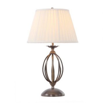 Rustic Lampa klasyczna – Z abażurem – kolor biały, mosiądz
