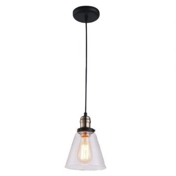 Samanta Lampa wisząca – industrialny – kolor transparentny, Czarny