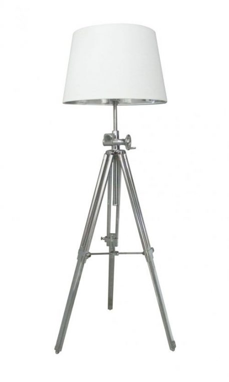 Seville Lampa podłogowa – industrialny – kolor biały, srebrny