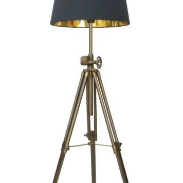 Seville Lampa podłogowa – industrialny – kolor złoty, Czarny
