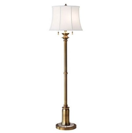 Stateroom Lampa podłogowa – klasyczny – kolor biały, mosiądz, złoty