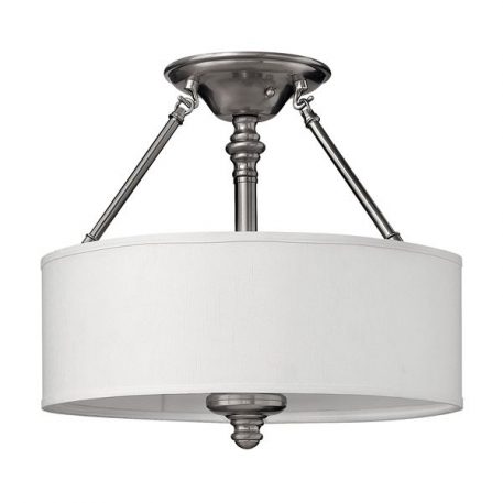 Sussex Lampa sufitowa – Z abażurem – kolor biały, srebrny