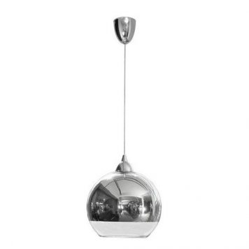 Szklana lampa wisząca Globe – srebrny klosz